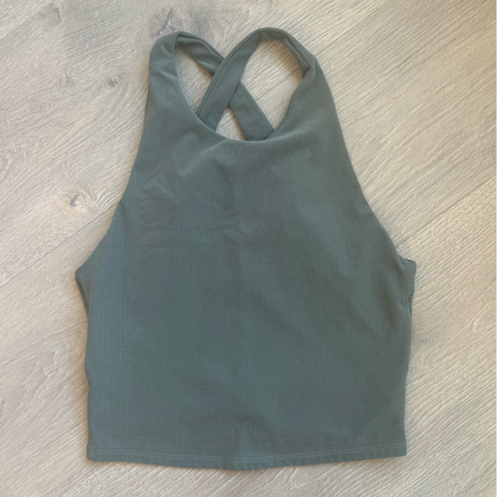 Abercrombie & Fitch Green Sleeveless Crop Tank Top